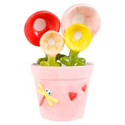 4Pcs Ceramic Measuring Spoon with Base Set 1/4 Tsp 1/2 Tsp 1 Tsp 1 Tbsp Ceramic Flower Pot Shape Kitchen Tool Baking Scale Spoon
