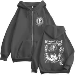 Anime Death Note Ryuk Yagami Light L·Lawliet Zipper Hoodies Men Women Clothing Fashion Casual Zip Up Hooded Sweatshirts Jackets