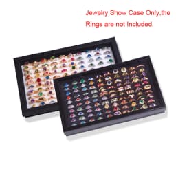 100 Slots Rings Display Stand Storage Box Ring Box Jewelry Organizer Holder Show Case Casket #228405