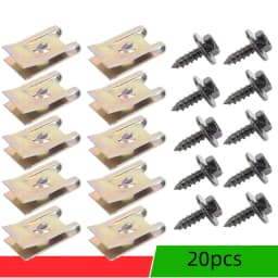 40pcs Car Screw Base U Clip Car Modification Fastener Metal Fender Bumper Protection Clip Interior Accessories Automobile Fasten