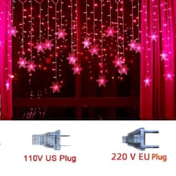 Christmas Snowflake String Lights 3.2M 8 Modes Outdoor Garden Patio Window Roof Decor Warm, White, Multicolor Holiday Decor Set
