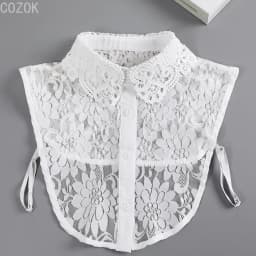Female Lace Detachable Collar Vintage Solid Fake Collar Lapel Blouse Top Adjustable Women Clothes Ladies False Collar