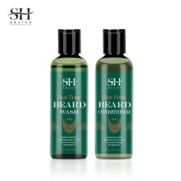 Beard Growth Kit For Men Tea Tree Hair Enhancer Thicker Beard Care Oil Nourishing Moisturizing Beard Conditioner Anti Hair Loss