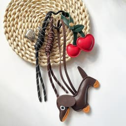 Leather Bag Charms Designer Dachshund Purse Charm Cherry Rope Keychains Y2k Backpack Handbag Accessories