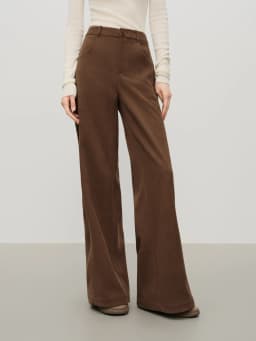 FSLE Vintage Relaxed Drape Straight Casual Tros Herringbone Fabric for Women Winter 2025 New Arrival Slimming Effect Pants