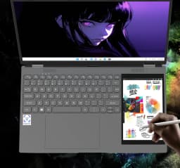 Dual Screen Laptop 15.6" IPS+7" Touch Screen 16G DDR4 128GB-2TB SSD Intel N95 N100 Processor Windows11 Notebook Computer Face ID