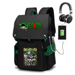 One Piece Zoro Print School Backpack Large Capacity Casual Daypack Travel Bag for Kids Teens