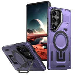 For MagSafe Magnetic Phone Case with Camera Frame Stand For Samsung Galaxy S26 Plus S25 S24 S23 FE S22 Ultra A56 A36 A26 A16 A06