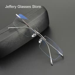 2026 Pure Titanium Ultra-Light Square Rimless Glasses Frame Men Women Fashion Business Rectangle Daily Eyeglasses Eyeware Gafas