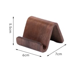 Simple Creative Solid Wood Phone Holder Black Walnut Phone Stand Business Card Display Rack Home Office Desktop Decoration