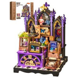Rolife Wooden 3D Puzzle Toys - Rosa Salon DIY Miniature Dollhouse Model Building Kit with LED Light for Home Decor Holiday Gift for Adults Teens