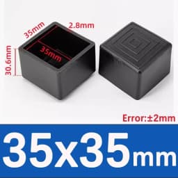 Black Square Chair Leg Caps PVC Non-slip Table Foot Dust Cover Socks Floor Protector Pads Pipe Plugs
