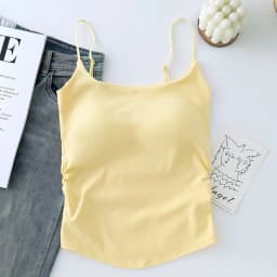 Sweet Sleeveless Suspender Vest Slim With Padded Cups Fitted Tops Underwear Short Vest Sports Activities