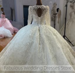 High-end Customized Romantic Pearls Ball Gown Wedding Dress Sgowns Robe De Mariée