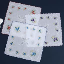 6 Pack of Women's Classic Tooth Edge Handkerchiefs, Cotton Flower Handkerchiefs, Sweat-Wiping Flap Pocket Pants Towels, Placemats, Wedding Supplies