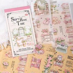 Mr Paper 18pcs/bag Soft House Time Series Home Landscaping Dual Material Die-cut Sticker Book DIY Handbook Scrapbook Card