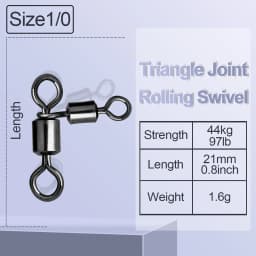 FishTrip 3 Way Swivels Triangle Joint Rolling Swivels Connector Three Way Swivel Catfish Fishing Accessories for Bottom Bouncing
