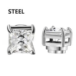 3 Pairs Punk Round Zircon Magnet Earrings Crystal Strong Magnetic Ear Stud Clip Earrings for Men and Women  Non Piercing Jewelry