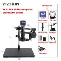 Yizhan 1080P Digital Microscope 4K HDMI USB Microscope 48MP 13MP Type-C VGA 2K Camera 150X 215X C Mount Lens For PCB Soldering