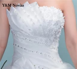 Customized New Luxury Beading Brush Train Lace Up Wedding Dress Sexy Strapless Applique Plus Size Bridal Gown Vestido De Noiva