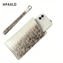 New Himalayan Color Makeup Bag Set with First Letter Embossing Genuine Leather Crocodile Texture Cosmetic Storage Case Make Up