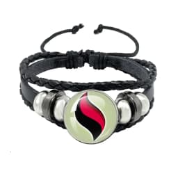 Anime Mega Stone Poke Snap Weave Leather Bracelet Glass Cabochon Adjustable Bangle Jewelry for Women Kids Gift