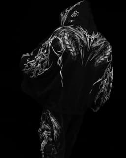 Men Unique Gothic Dragon Thorn Print Zip Up Hoodie Soft Cotton Like Fabric Oversized Long Sleeve Loose Punk Y2K Sweat Jacket