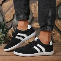 Men's Fashionable Solid Color Low-Top Sneakers, Comfortable, Non-Slip, Durable Lace-Up Casual Sports Shoes, Suitable for Men's Outdoor Activities