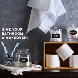 Haile 10-100pcs Waterproof Chalkboard Labels Spice Organizer Label for Household Kitchen Jars Blackboard Stickers With White Pen