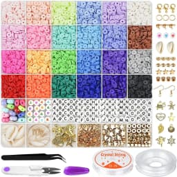 SHU YU 14400/4200/2400pcs Assorted Polymer Clay Beads Kit for DIY Jewelry Making-Handmade Craft for Bracelet, Necklace, Earrings