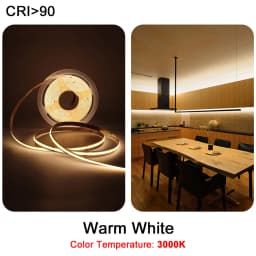 3mm 5mm COB LED Strip 12V 24V Dimmable 3000K 4000K 6000K High Density Flexible RA90 LED Strip Lights For Home Decor