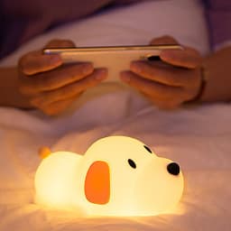 USB Rechargeable Bedside Mood Light Puppy Lamp Silicone Dog LED Night Lights Touch Sensor Colors for Children Baby Toy Gift