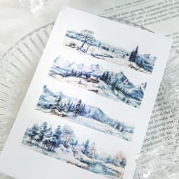 30mm * 2m/roll vintage Ins mountain plain island scenery PET stickers creative decoration DIY handmade scrapbook masking tape