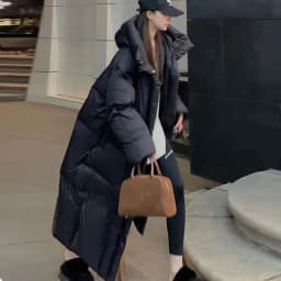 Winter Hooded Solid Long Down Jacket Women White Duck Down Loose Knee Length Down Jacket Female Thick Warm Outdoor Parka Outwear
