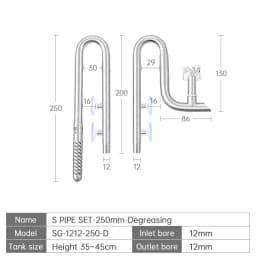 Week Aqua Fish Tank 304 Stainless Steel Filter Tube With Surface Skimmer For Inflow And Outflow Of Lily Tubes Aquarium