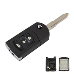 BEST KEY 2/3 Buttons Big Battery Hold Flip Folding Remote Car Key Case Fob For MAZDA 3 5 6 Series M6 RX8 MX5 With Uncut Blade