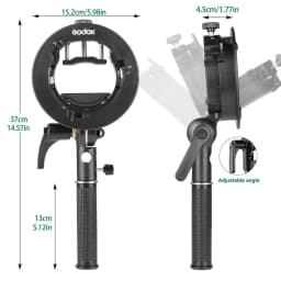 Godox S2 Bowens Mount Flash S-type Holder Bracket Handheld Grip for Godox V1 V860II AD200 AD400PRO Speedlite Flash Snoot Softbox