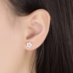 Real 925 Sterling Silver Crystal Flower Pendant Necklace Stud Earrings Jewelry Sets For Women Vintage New FQL23079