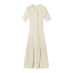 Knit Solid Women's Dress Short Sleeve O Neck Lady Dresses 2025 Elegant Summer Single Breasted Hip Package High Waist Female Rube