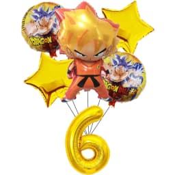 Dragon Ball Z Birthday Party Decoration Anime Tableware Invitation Cards Banner Backdrop Poster Cake Topper Number Balloon Set