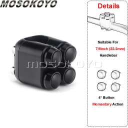 3&4 Buttons Motorcycle Switch 22mm 25mm Handle Controller Switches M-Unit Lights Starter Horn Universal 7/8" 1" Handlebar Switch