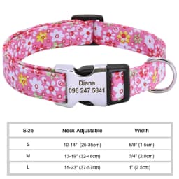 Personalized Dog Collar Adjustable Nylon Pet Buckle Collars Free Engraving Anti-lost Dog Necklace For Small Medium Large Dogs