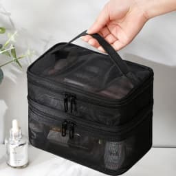 Women's Transparent Mesh Ideal for Cosmetics Makeup and Toiletries Kit for Travel Sales Success Make Up Organizer Bag