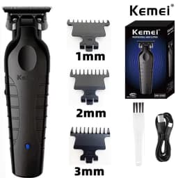 Kemei 2299 Barber Cordless Hair Trimmer 0mm Zero Gapped Carving Clipper Professional Electric Finish Cutting Machine