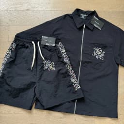 Mixed Emotion Trendy Embroidery Diamond Letter Style Jacket and Pants Casual Pants Mixed Emotion Shorts