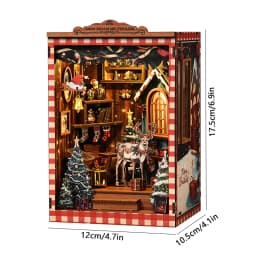 Zuuton DIY Miniature Magic Doll House Kit Wooden Gothic Clock Tower Building Model with LED Light Creative Gift for Home Decor