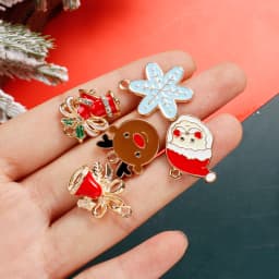 10/20/100Pcs Random Mixed Christmas Pendant/Charms For Jewelry Making Bulk Xmas Charm Diy Necklace Small Gifts Accessories