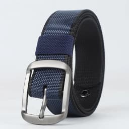 New multi-hole canvas belt for men with a button fastener, versatile denim belt for students and young people, Korean version, e