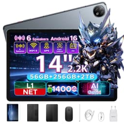 DOOGEE U14 2 in 1 WIFI Tablet PC Gemini Ai 14 Inch 2.2K Incell Screen 14000mAh Battery 56GB RAM (8+48) 256GB ROM 16MP Main Camera Widevine L1 Supports Smart Tablets