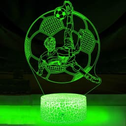 Soccer Night Light for Kids Room Decor 7 Colors Football Lamp Bedside Table Birthday Christmas Gifts for Boys Girls Sports Fans